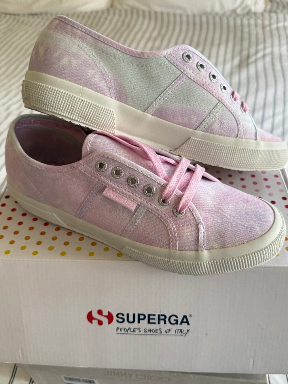 Superga 2750 Tie Dye Pink White Classic Canvas Sneakers Size 41.5 Euro | 10.5US